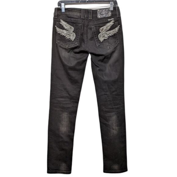 MISS ME Wing Design Pocket Skinny Jeans 29 - Picture 2 of 10